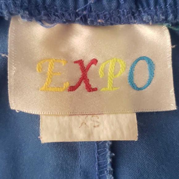 Blue Scrub Pants XS Expo Elastic Waist  Tie - Picture 5 of 6